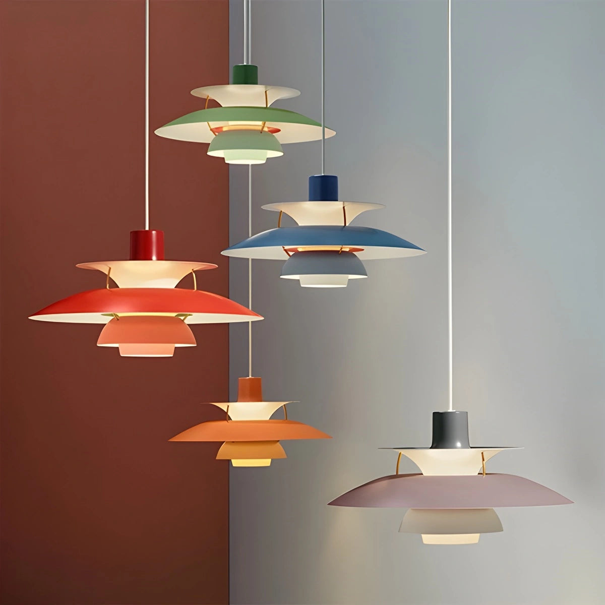 Lustre LED nordique créatif lampe suspendue multicouche – Image 6