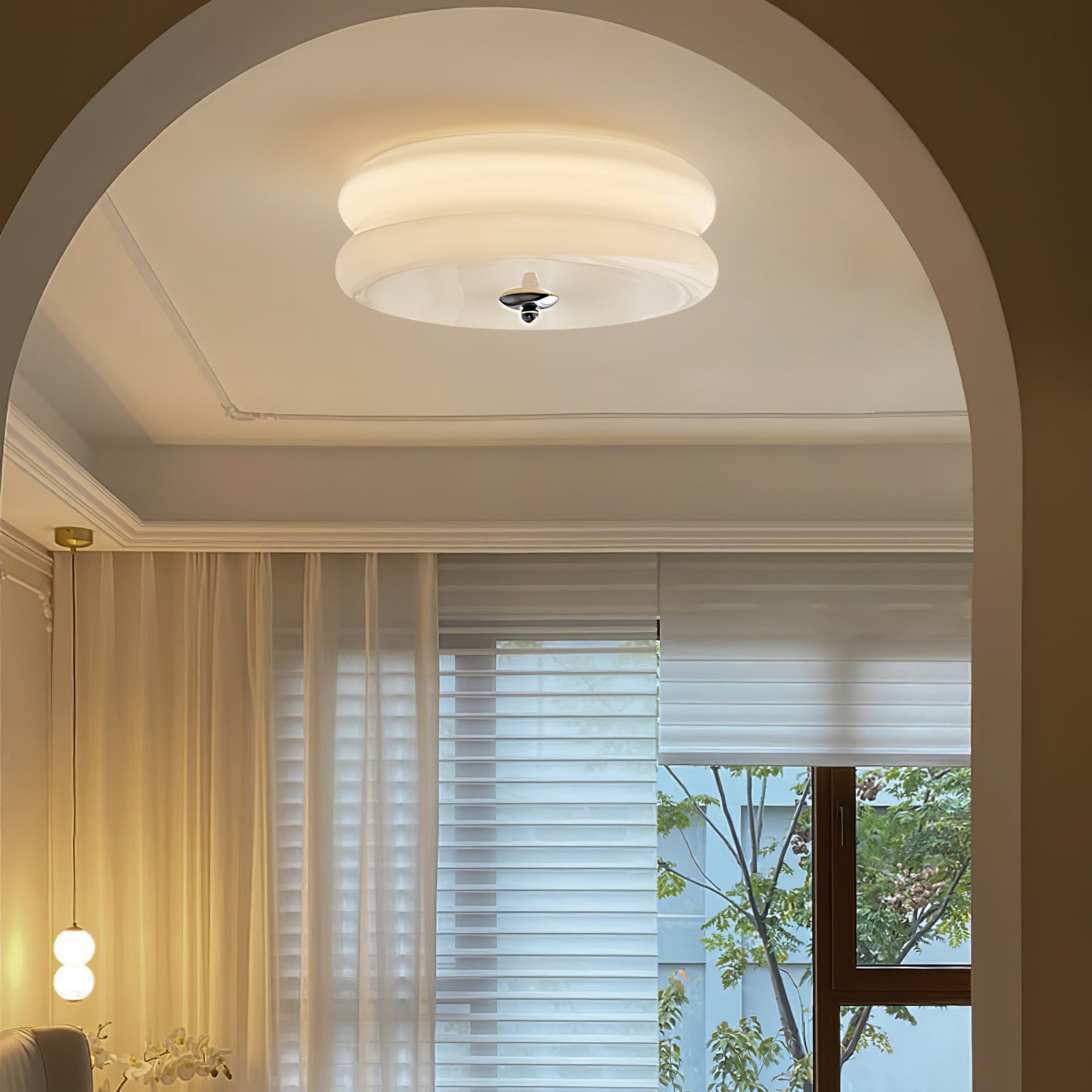 Plafonnier rond en verre de haute qualité, lumière dirigée pour intérieur – Image 4