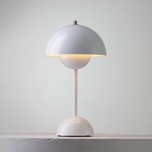 Lampe de table portable en forme de fleur LED, rechargeable et tactile