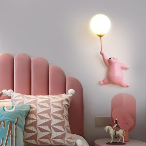 Applique LED ours pour enfants, décoration chambre bébé fille