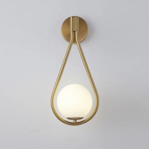 Applique murale en forme de goutte d’eau, design nordique en fer, ampoule G9