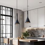 Lampe suspendue LED moderne noir et blanc, douille E27