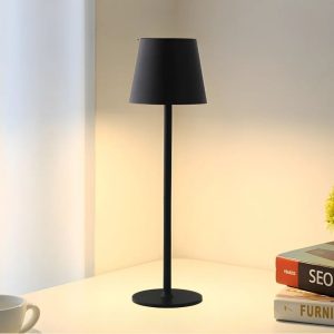 Lampe de table LED rechargeable USB, sans fil et étanche, style Poldina pour hôtel ou salon