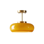 Plafonnier rétro en verre orange, luminaire style français antique pour salle à manger
