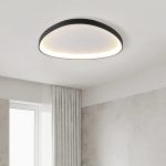 Plafonnier LED scandinave blanc et noir, luminaire moderne pour salon ou chambre