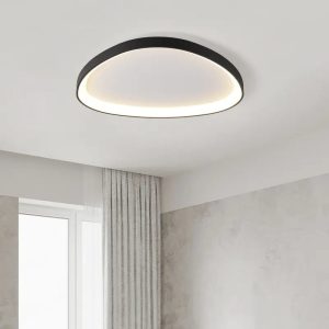 Plafonnier LED scandinave blanc et noir, luminaire moderne pour salon ou chambre