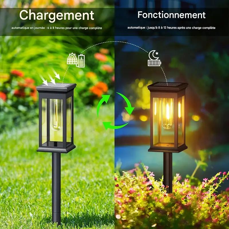 Lampes solaires de jardin, éclairage extérieur à énergie solaire – Image 3