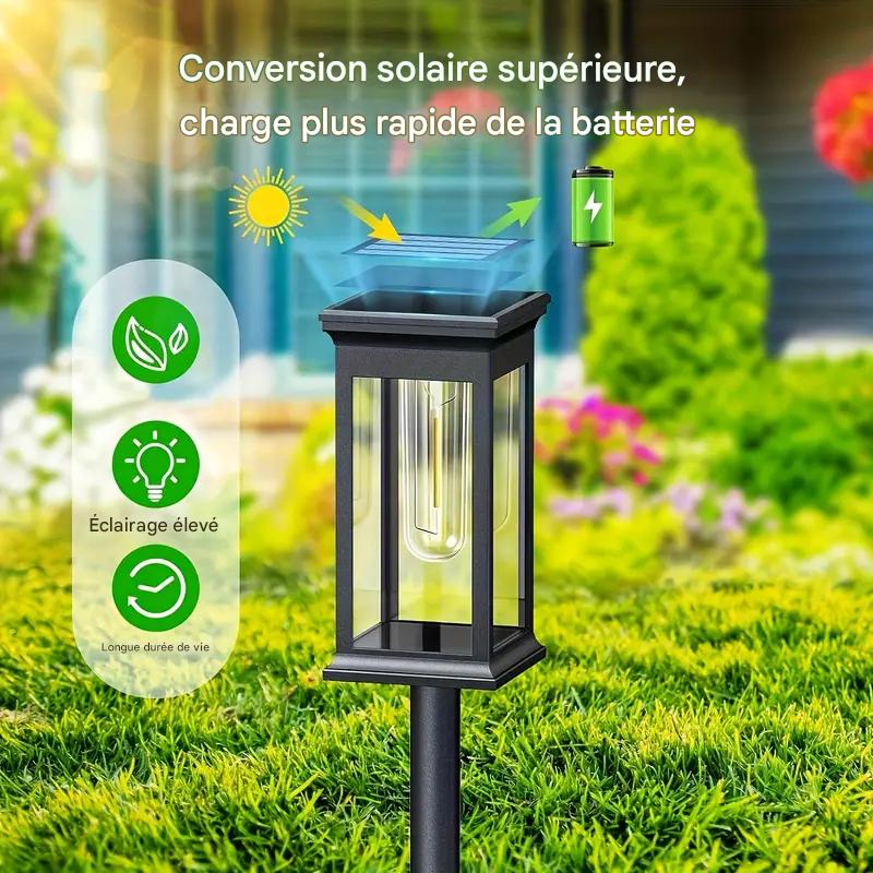 Lampes solaires de jardin, éclairage extérieur à énergie solaire – Image 4