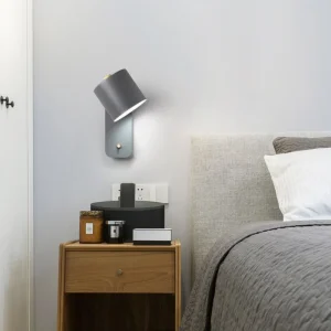 Applique murale LED moderne rotative avec interrupteur et luminosité réglable