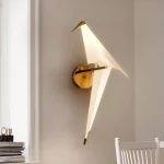 Applique murale en acrylique forme oiseau, design moderne et minimaliste