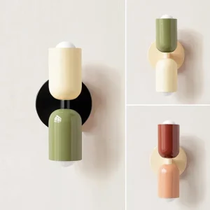 Applique nordique en frêne coloré, luminaire décoratif d’intérieur