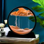 Sablier décoratif 3D en verre rond de 7 pouces, art du sable mouvant