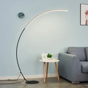 Lampadaire arc moderne noir ou blanc, éclairage d’ambiance pour salle à manger