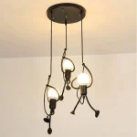 Suspension LED vintage en fer, petit luminaire décoratif E27