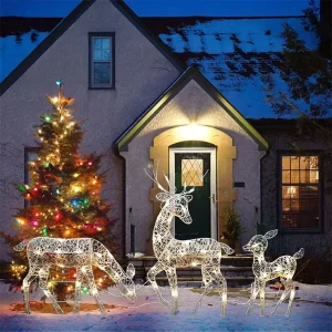 Renne lumineux de jardin, déco extérieure de Noël