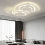 Plafonnier nuage blanc en métal, design nordique