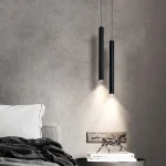 Suspension LED tube cylindrique, lustre suspendu 2 m pour salle à manger