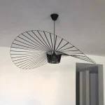 Suspension chapeau de paille artistique, luminaire pour salon ou restaurant