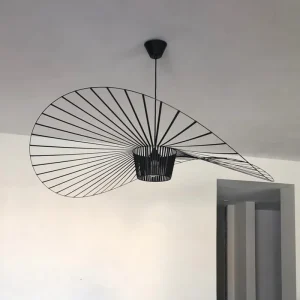 Suspension chapeau de paille artistique, luminaire pour salon ou restaurant