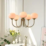 Lustre suspension boule de verre pour salon et salle à manger