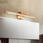 Applique murale LED en bois massif, design nordique moderne pour chambre ou salle de bain
