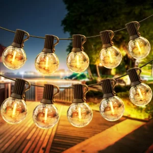 Guirlande lumineuse LED G40 étanche, ampoules rondes pour jardin