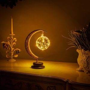 Lampe de Chevet Lune – Décoration de Noël 3D LED