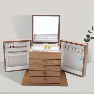 Boîte à Bijoux en Bois 5 Niveaux – Grand Rangement