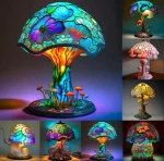 Lampe Champignon Colorée – Résine Décorative