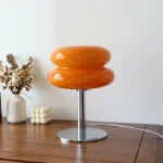 Lampe de Chevet Macaron – Verre Vintage à Variateur LED