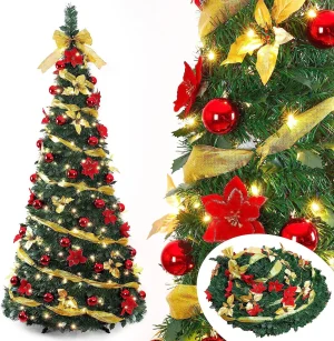 Sapin de Noël Pliable – Portable et Pré-Décoré