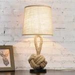 Lampe de Table Rétro Américaine – Lampe de Chevet Chanvre