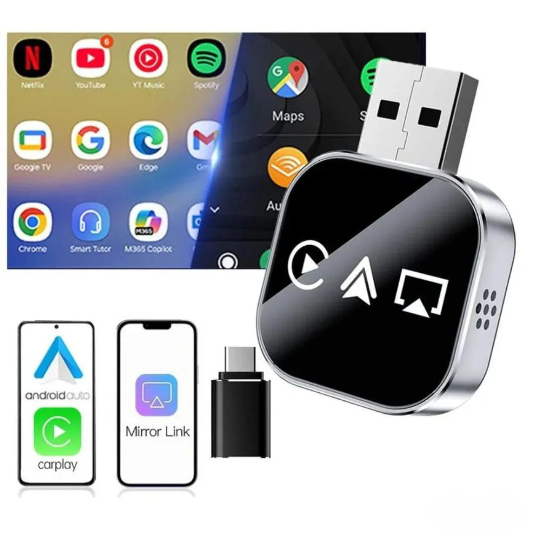 CarPlay Sans Fil 3-en-1 – Apple & Android, AirPlay