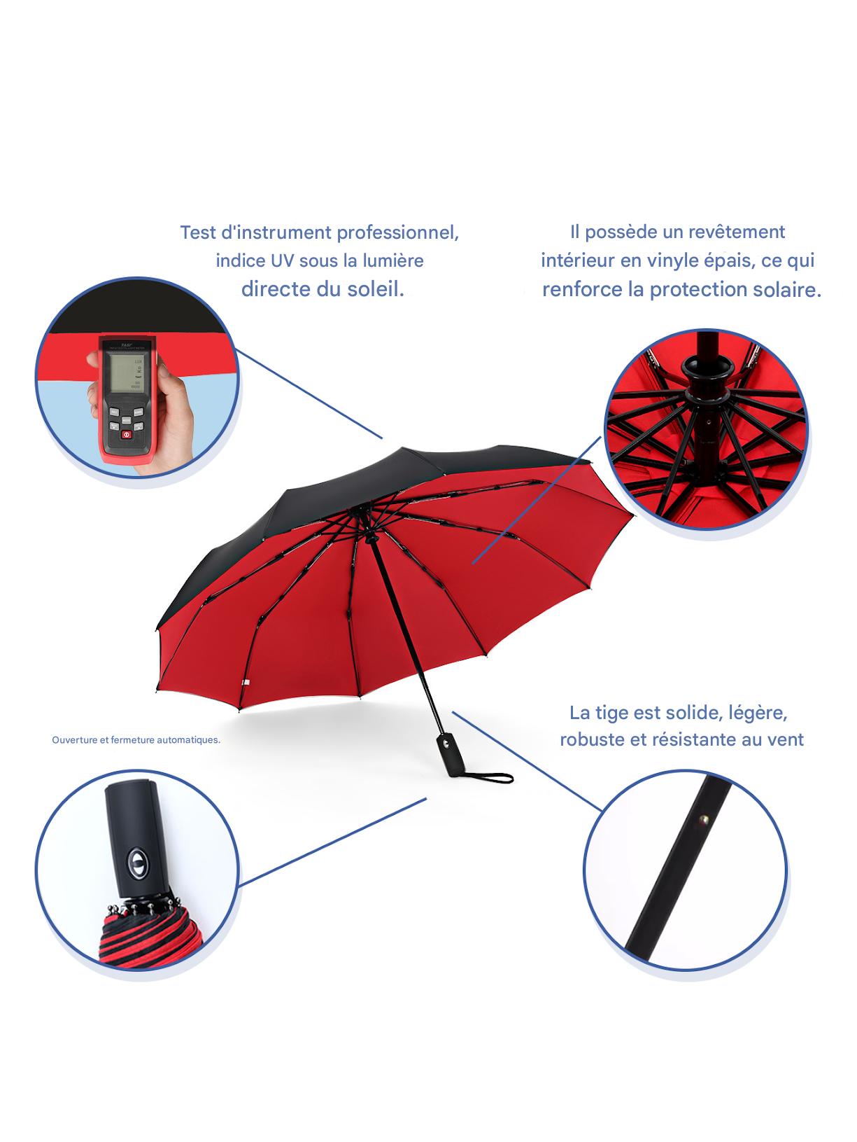 Parapluie Anti-Vent Renforcé – Automatique, Double Couche, Pliable – Image 5