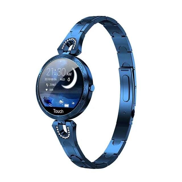 Montre Intelligente Femme de Luxe – Bluetooth, Étanche, Suivi Fitness