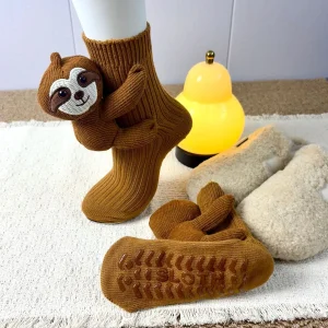 Chaussettes de Sol Animales 3D – Tricotées à la Main, Chaudes et Mignonnes