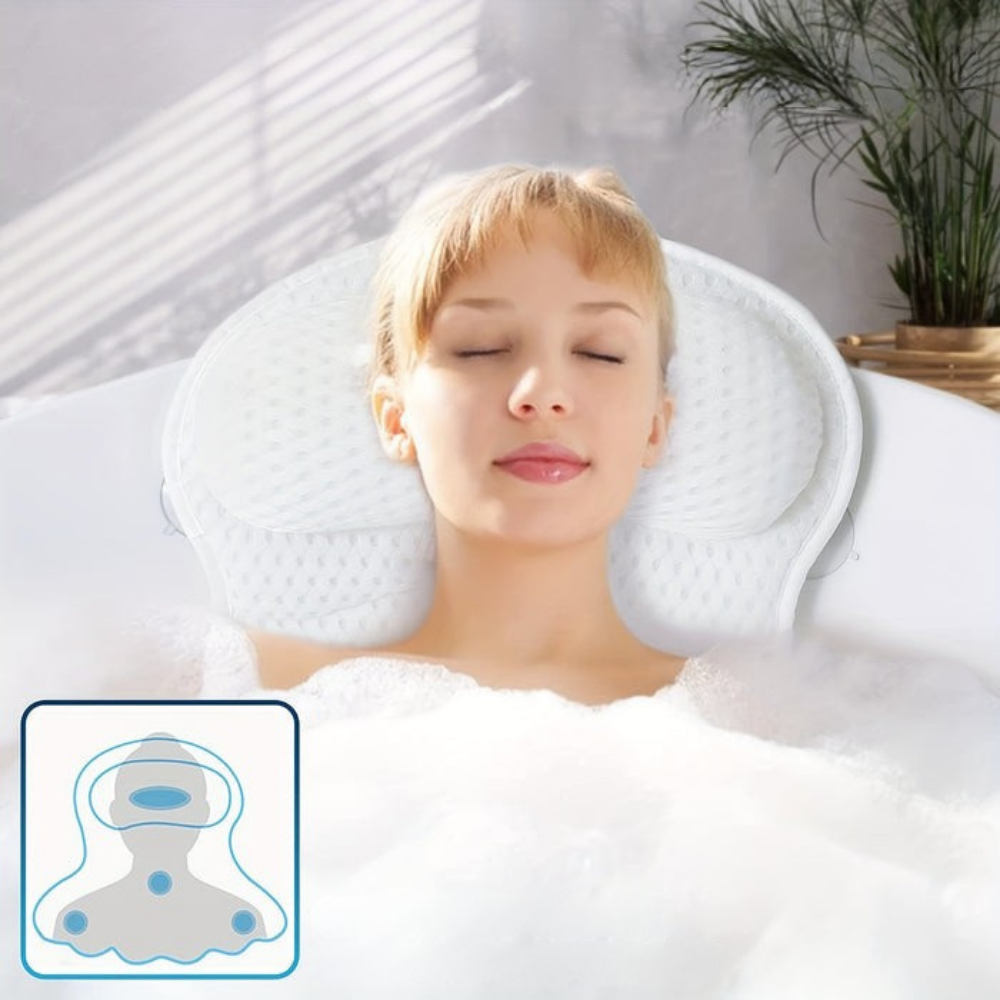 Coussin de Bain Ergonomique en Maille Soutien Nuque et Dos – Image 3