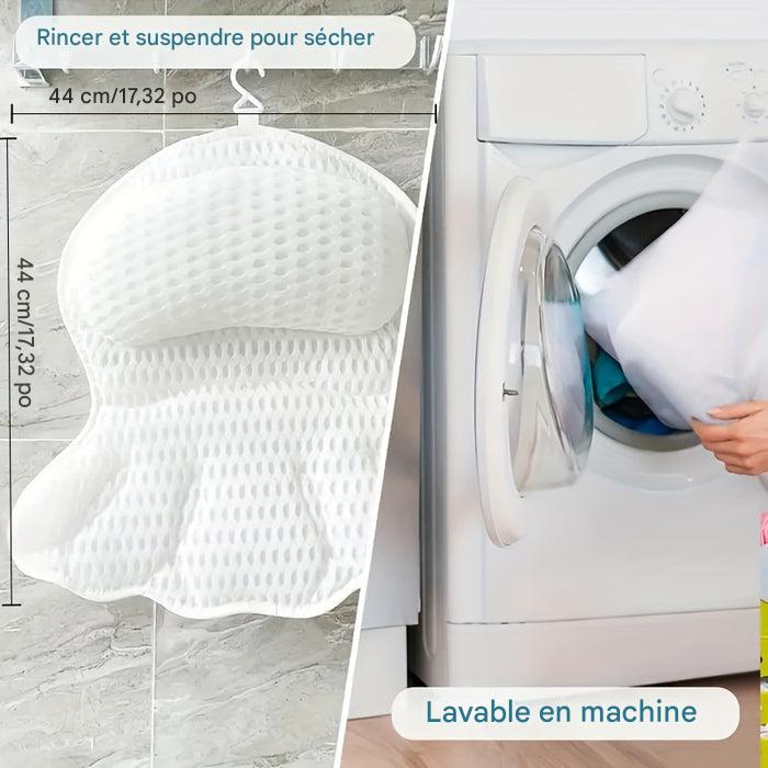 Coussin de Bain Ergonomique en Maille Soutien Nuque et Dos – Image 6