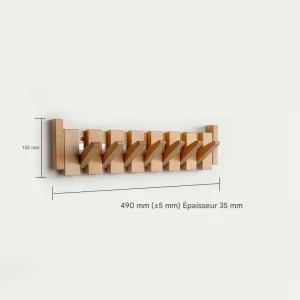 7 crochets en bois
