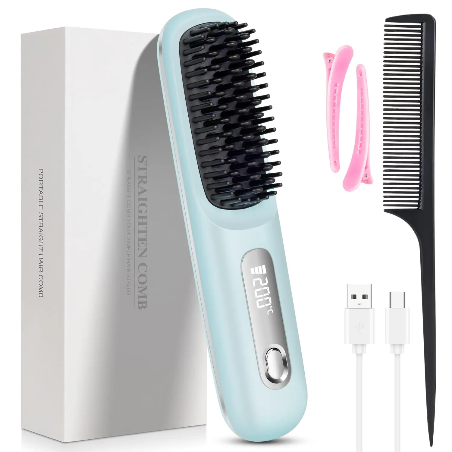 Brosse Lissante Portable Sans Fil avec Écran LCD – Image 7