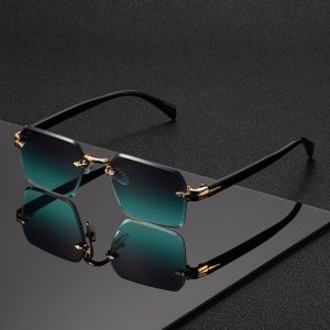 Lunettes Carrées Sans Monture Homme Élégantes Confort Léger Moderne