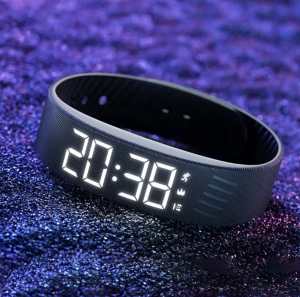 Bracelet Réveil Vibrant Étanche avec Podomètre LED