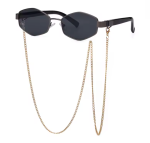 Lunettes de Soleil Barcelona Hexagon Femme UV400 Petit Avec Chaîne