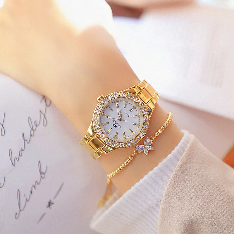 Montre Femme Acier Inoxydable Bijoux Strass Luxe – Image 5