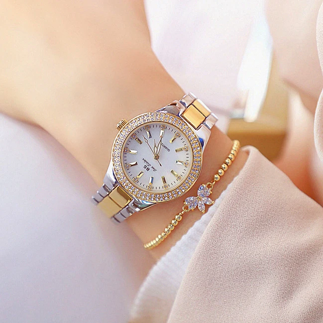 Montre Femme Acier Inoxydable Bijoux Strass Luxe – Image 3