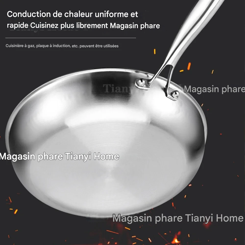Poêle Antiadhésive Titane Inox 22-30 cm – Image 2