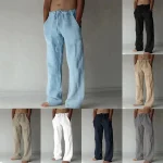 Pantalon Homme Été Lin Coton Confort Léger Harajuku
