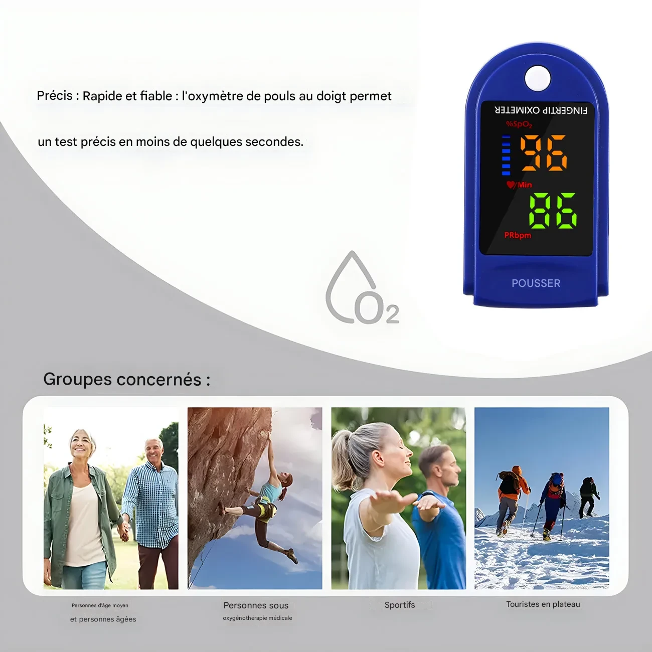 Oxymètre de Pouls Enfant SpO2 Moniteur Santé Doigt – Image 6
