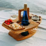 Table à Vin Portable Bois Compact Élégant Pique Nique