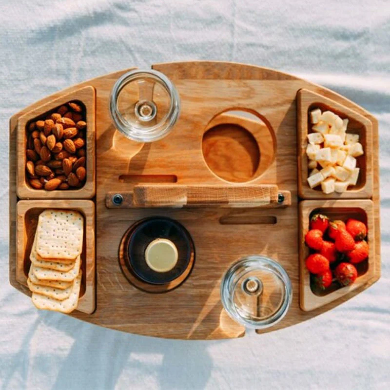 Table à Vin Portable Bois Compact Élégant Pique Nique – Image 6